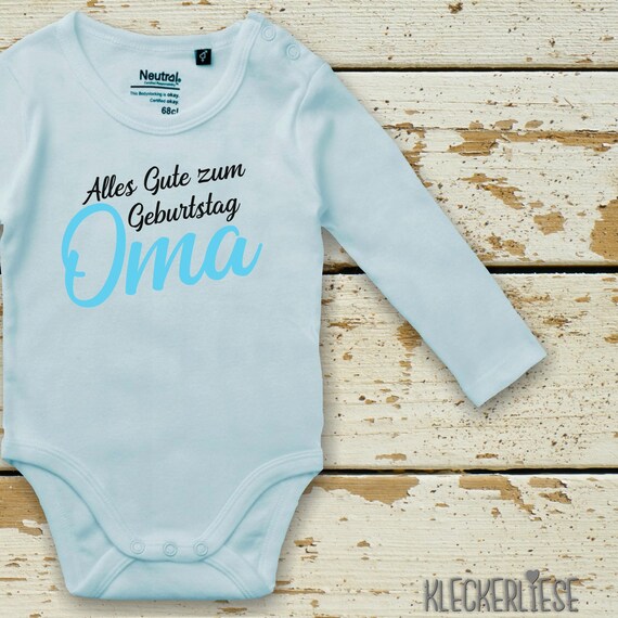 kleckerliese Langarm Babybody "Alles Gute OMA" Baby Body Jungen Mädchen Longsleeve Fair Wear