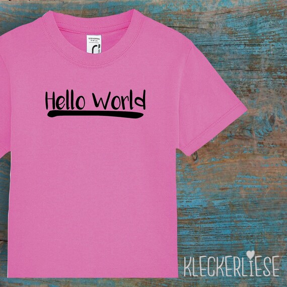Kinder Baby Shirt Kleinkind "Hello World" T-Shirt Jungen Mädchen