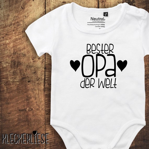 kleckerliese Babybody Body "Bester Opa der Welt" Fair Wear Strampler Baby Junge Mädchen
