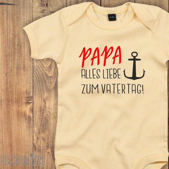 Baby Body Vatertag "Papa alles Liebe zum Vatertag! Anker" Babybody Strampler Jungen Mädchen Kurzarm