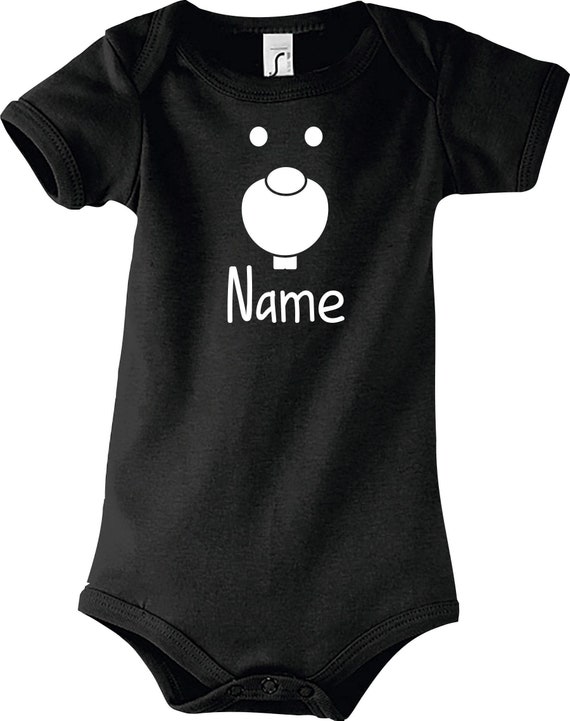 Kleckerliese Baby Body mit Wunschnamen "Tiere Hase Häschen Wunschname" Jungen Mädchen Kurzarm mit Aufdruck Motiv