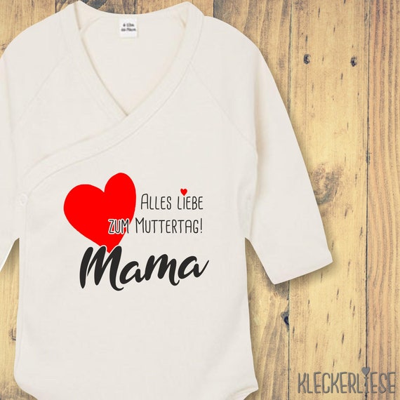 Langarm Wickel Baby Body ""Alles Liebe zum Muttertag Mama" Babybody Strampler