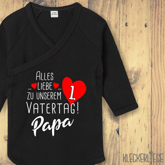 Langarm Wickel Baby Body "Alles Liebe zu unserem 1. Vatertag Papa" Babybody Strampler