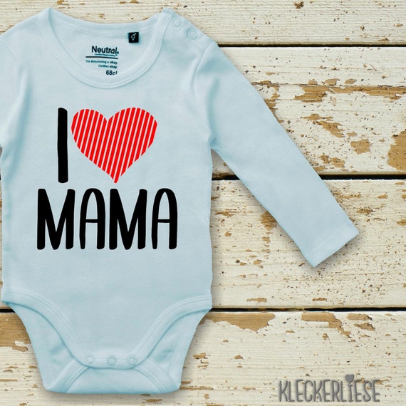 Long-sleeved baby bodysuit "I Love Mama" Fair Wear