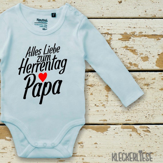 kleckerliese Langarm Babybody "Alles Liebe zum Herrentag Papa" Baby Body Jungen Mädchen Longsleeve Fair Wear