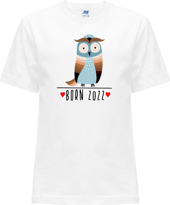 Kleckerliese Baby Kinder T-Shirt "Born 2022 Tiermotiv Eule" Kurzarm Sprüche Jungen Mädchen Shirt Nicki mit Aufdruck Motiv