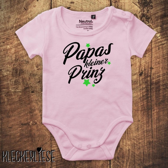 kleckerliese Babybody Body "Papas kleiner Prinz" Fair Wear