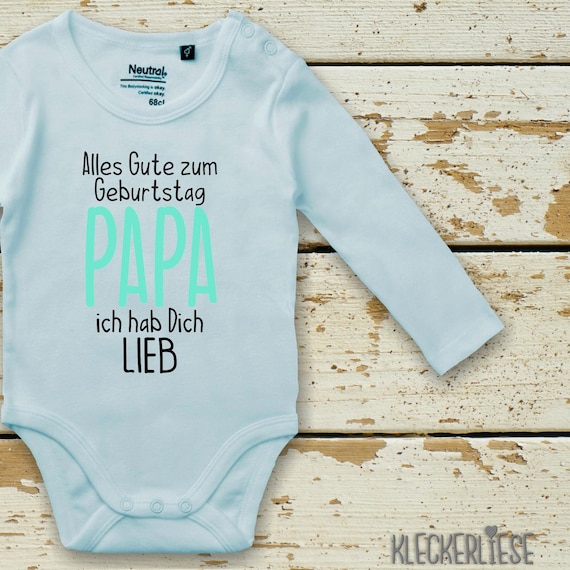 kleckerliese long-sleeved baby bodysuit "Happy Dad, I love you" baby bodysuit boys girls longsleeve fair wear