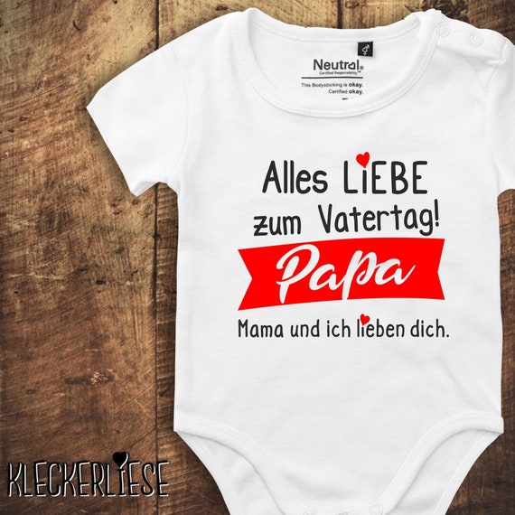 Kleckerliese Babybody Father's Day Body "All Love for the 1st Father's Day Papa" Fair Wear, Organic, Organic Baby Boys Girls