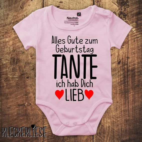 kleckerliese Babybody Body "Alles Gute TANTE ich hab Dich Lieb" Fair Wear