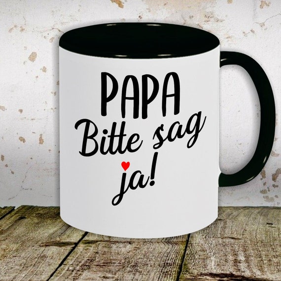 kleckerliese Kaffeetasse Tasse Motiv "Papa Bitte sag ja!" Tasse Teetasse Milch Kakao