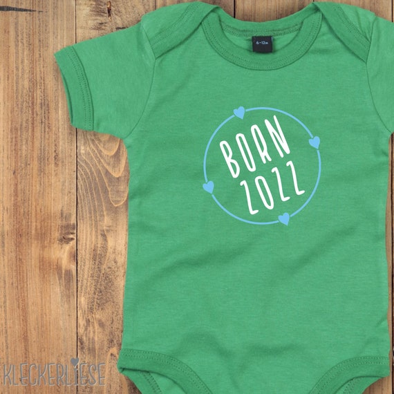 Baby Body mit Wunschtext "Born Wunschzahl Wunsch Datum" Babybody Strampler Jungen Mädchen Kurzarm