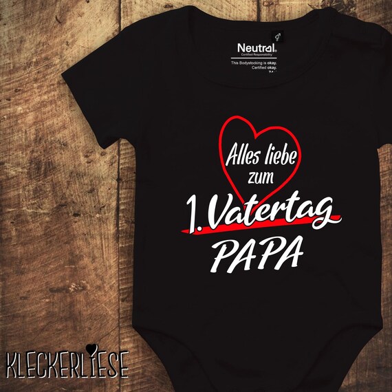 kleckerliese Babybody Vatertag Body "Alles Liebe zu unserem 1. Vatertag Papa" Fair Wear, Bio, Organic Baby Jungen Mädchen