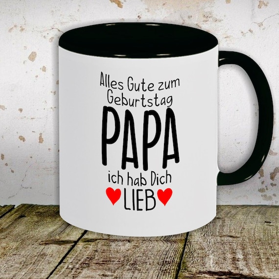 kleckerliese Kindertasse Teetasse Tasse Motiv "Alles Gute PAPA ich hab Dich Lieb" Milch Kakao Kaffeetasse