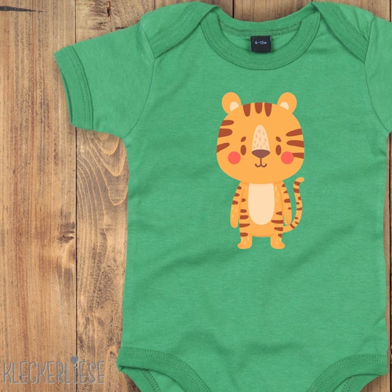 Baby Body "Tiermotiv Tiger" Babybody Strampler Jungen Mädchen Kurzarm