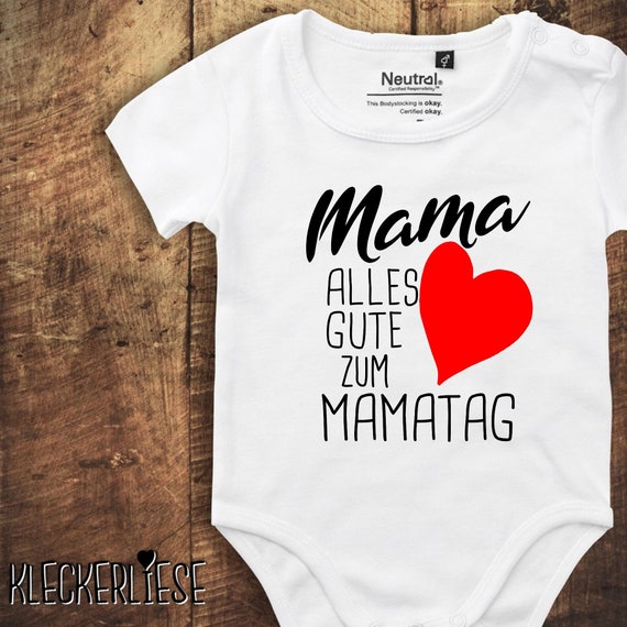kleckerliese baby bodysuit "Mom Happy Mom's Day" Fair Wear Mother's Day