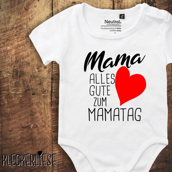kleckerliese Baby Body "Mom Happy Mother's Day" Fair Wear Mother's Day