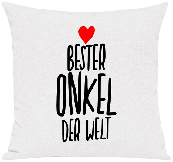 kleckerliese Kissen "Bester Onkel der Welt" Kissenhülle Deko Sofa Kuschelkissen Dekoidee