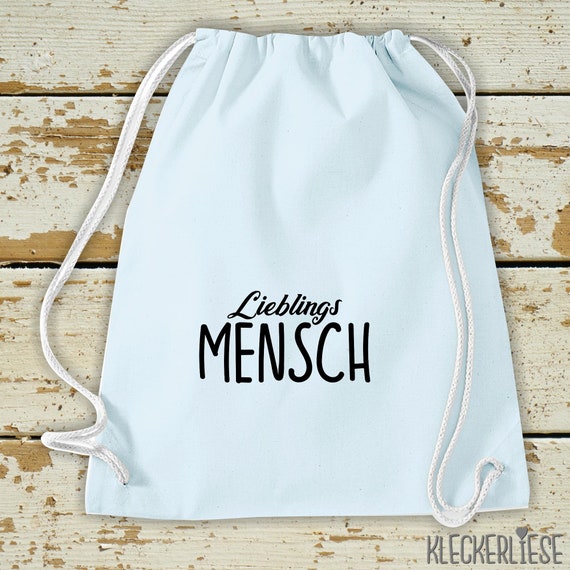 Kleckerliese Gymsack "Lieblings Mensch" Rucksack Bag Stoffbeutel Turnbeutel Tragetasche