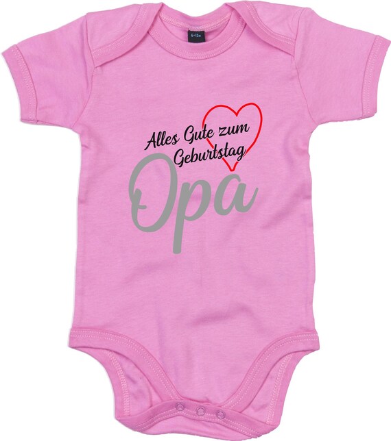 kleckerliese Baby Body "Alles Gute OPA Herz" Babybody Strampler Jungen Mädchen Kurzarm