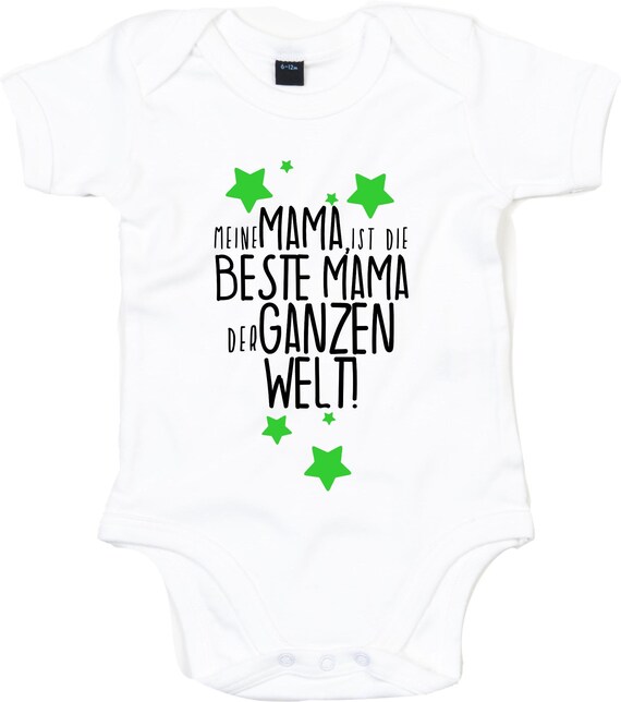 kleckerliese Baby Body "Meine Mama ist die Beste Mama der ganzen Welt!" Babybody Strampler Jungen Mädchen Kurzarm