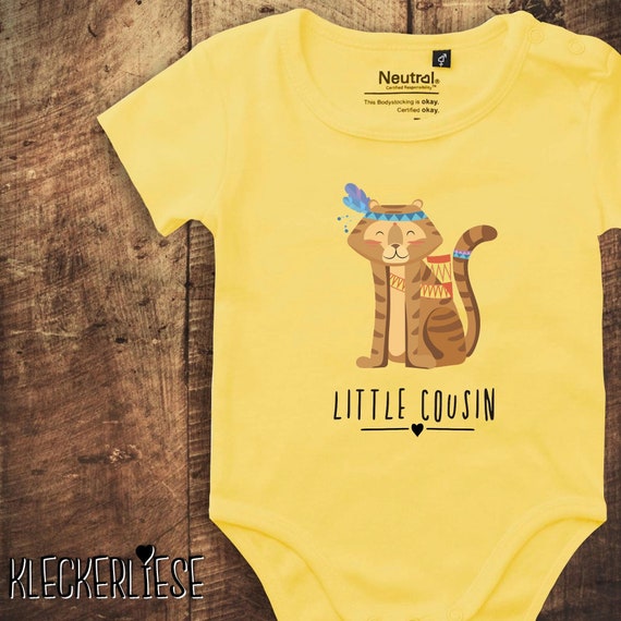 kleckerliese Babybody Body "Little Cousin Tiermotiv Tiger" Fair Wear Strampler Baby Junge Mädchen