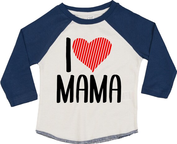 Kleckerliese Baby Kinder T-Shirt Langarmshirt  "I Love Mama" Raglan-Ärmel Jungen Mädchen