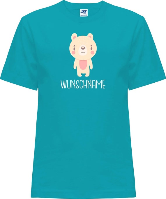 Kleckerliese Baby Kinder T-Shirt "Tiermotiv mit Wunschnamen Bär Eisbär" mit Wunschtext Kurzarm Sprüche Shirt Nicki mit Aufdruck Motiv