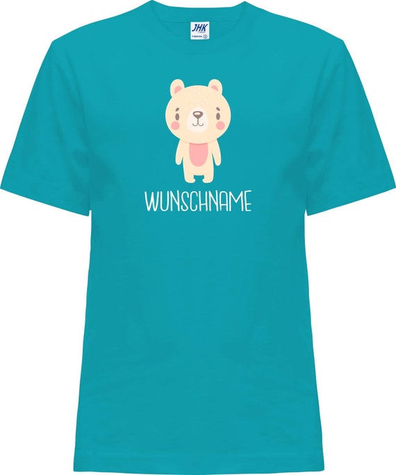 Kleckerliese Baby Kinder T-Shirt "Tiermotiv mit Wunschnamen Bär Eisbär" mit Wunschtext Kurzarm Sprüche Shirt Nicki mit Aufdruck Motiv