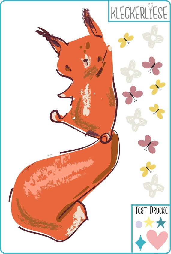 Iron-on image DTF animals bear giraffe owl rabbit tiger lion fox bird squirrel butterflies flowers set decoration DIY