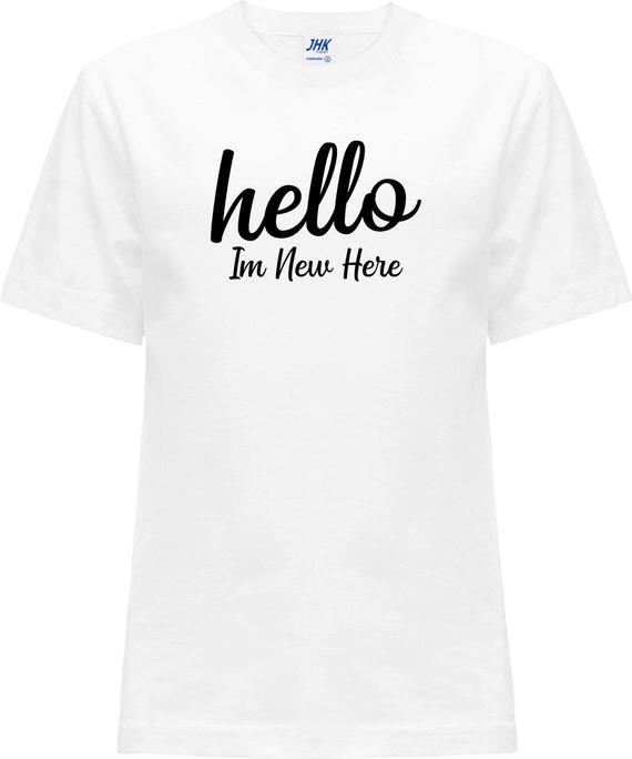 Kinder Baby Shirt "hello im new here"