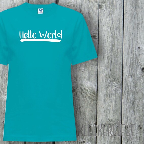 Kinder T-Shirt "Hello World" Shirt Jungen Mädchen Baby Kind