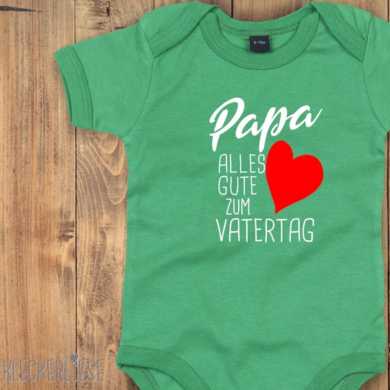 kleckerliese Baby Body "Papa Happy Father's Day" Baby Body Romper Boys Girls Short Sleeve Father's Day