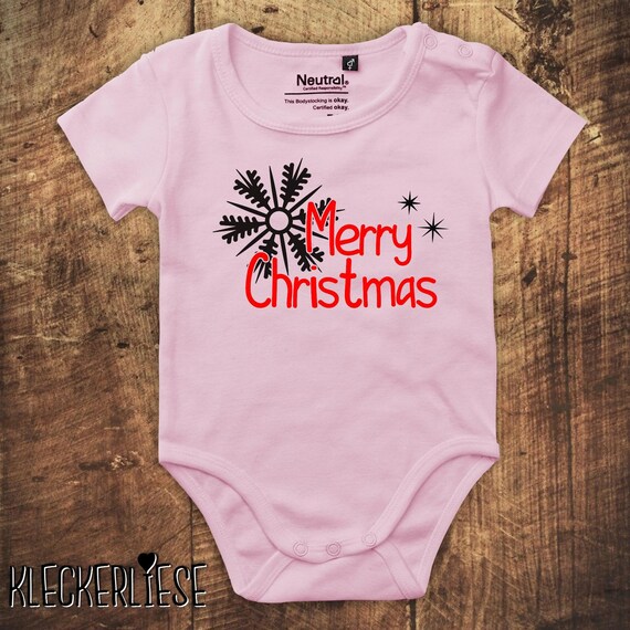 kleckerliese Babybody Body "Merry Christmas Sterne Eisstern" Fair Wear