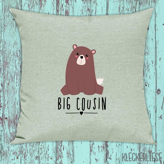 kleckerliese Cushion "Big Cousin Animal Motif Bear" Cushion Cover Decorative Sofa Cover Cushion Cover With Filling!!!