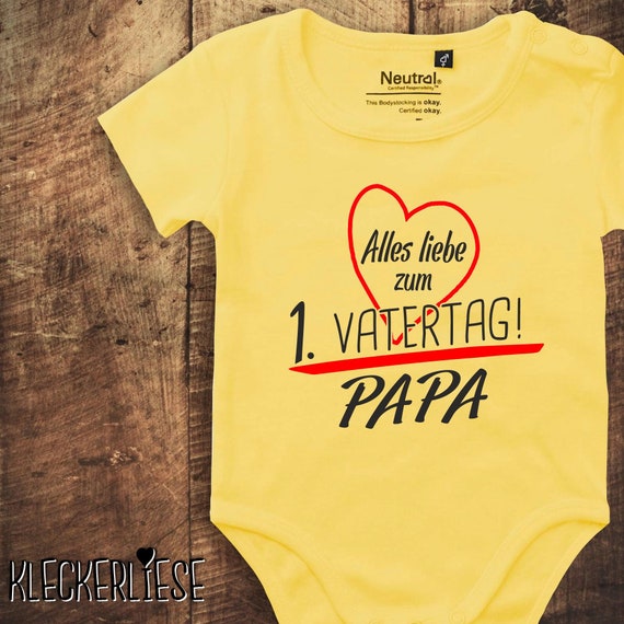 kleckerliese Babybody Vatertag Body "Alles Liebe zum 1. Vatertag Papa" Fair Wear, Bio, Organic Baby Jungen Mädchen