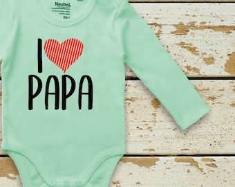 Langarm Babybody Body "I Love Papa" Fair Wear