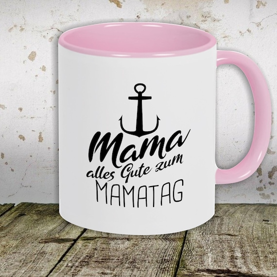 kleckerliese coffee cup motif"Mom Happy To Mom's Day Anchor", cup teacup milk cocoa Mother's Day