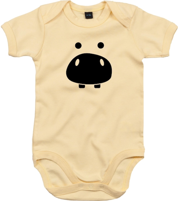 kleckerliese Baby Body "Tiere Flusspferd Hippo Nilpferd" Babybody Strampler Jungen Mädchen Kurzarm