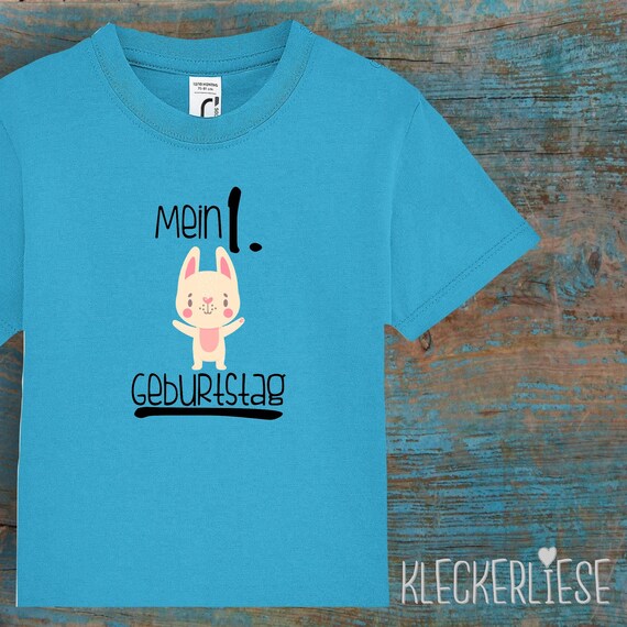 Kinder Baby Shirt Kleinkind "Mein 1. Geburtstag Hase" T-Shirt Jungen Mädchen