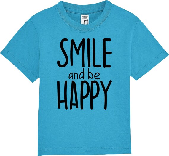 kleckerliese Kinder Baby Shirt Kleinkind  "Smile and be Happy" Jungen Mädchen T-Shirt