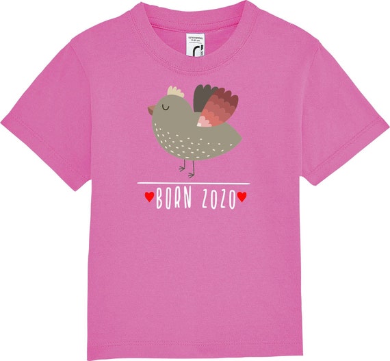 kleckerliese Kinder Baby Shirt Kleinkind  "Born 2020 Tiermotiv Vogel" Jungen Mädchen T-Shirt
