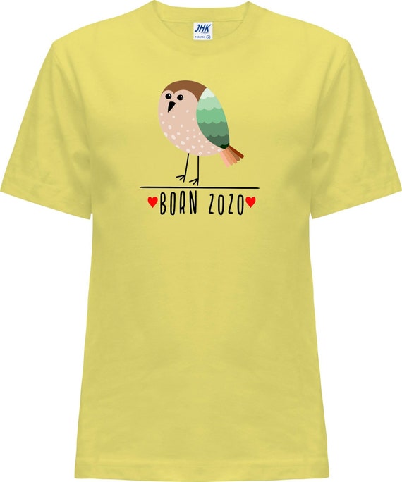 Kleckerliese Baby Kinder T-Shirt "Born 2020 Tiermotiv Vogel" Kurzarm Sprüche Jungen Mädchen Shirt Nicki mit Aufdruck Motiv