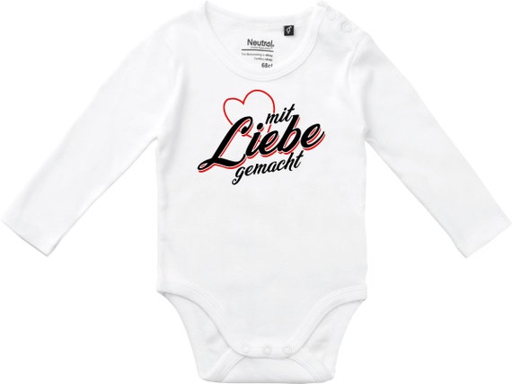 kleckerliese Langarm Babybody "mit Liebe gemacht" Baby Body Jungen Mädchen Longsleeve Fair Wear