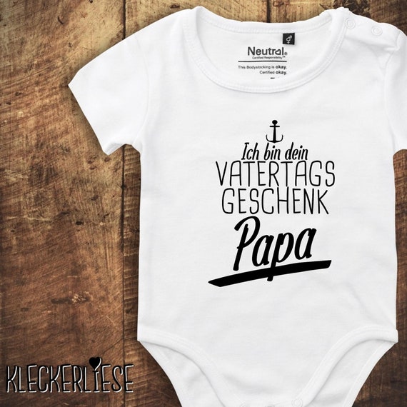 kleckerliese Babybody Body "Ich bin dein Vatertags Geschenk Papa" Fair Wear Vatertag