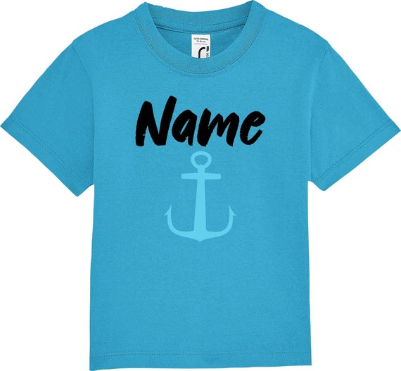 kleckerliese Kinder Baby Shirt Kleinkind "Name Wunschname Anker" mit Wunschnamen Jungen Mädchen T-Shirt