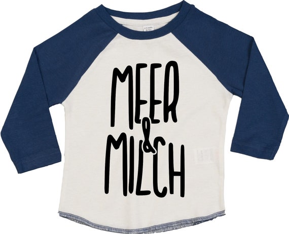 Kleckerliese Baby Kinder T-Shirt Langarmshirt  "MEER & MILCH" Raglan-Ärmel Jungen Mädchen