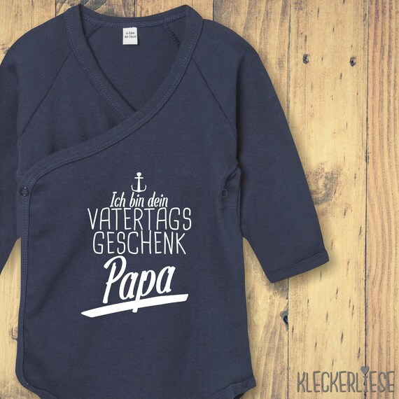 Langarm Wickel Baby Body "Ich bin dein Vatertags Geschenk Papa" Babybody Strampler