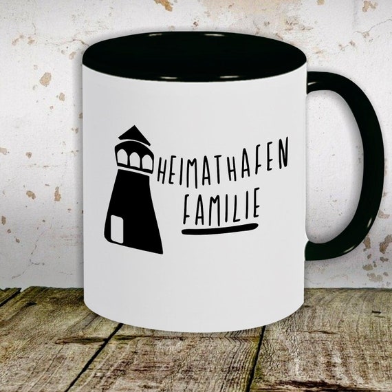 Coffee cup cup motif "Home port family lighthouse" cup teacup milk cocoa