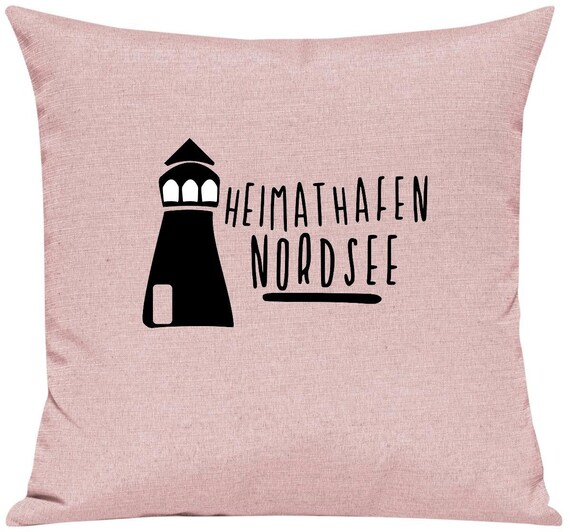 kleckerliese Kissen "Heimathafen Nordsee Leuchtturm" Kissenhülle Deko Sofa Kuschelkissen Dekoidee